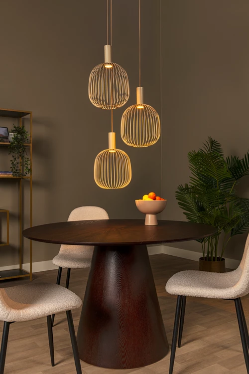 Lucide ESTEREL - Suspension - 3xGU10 (MR11) - Taupe | Essential - ambiance 1